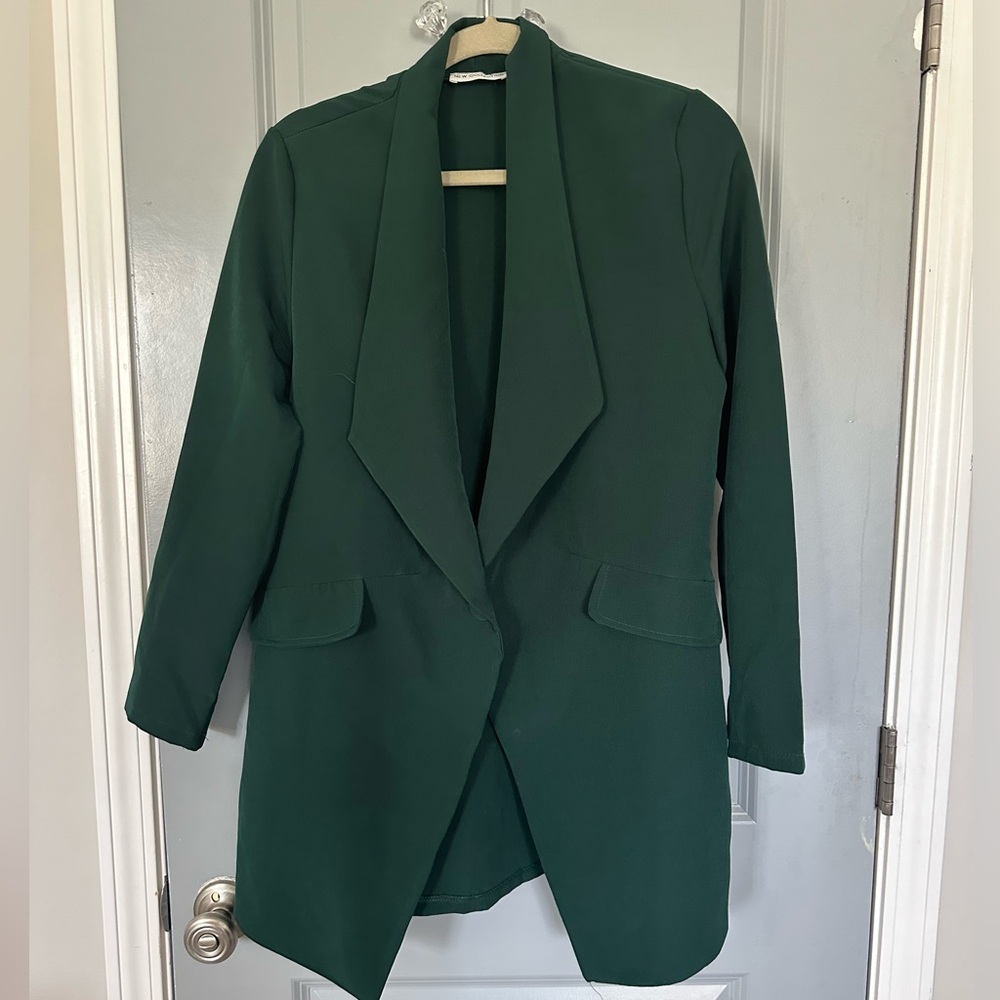 Green long blazer